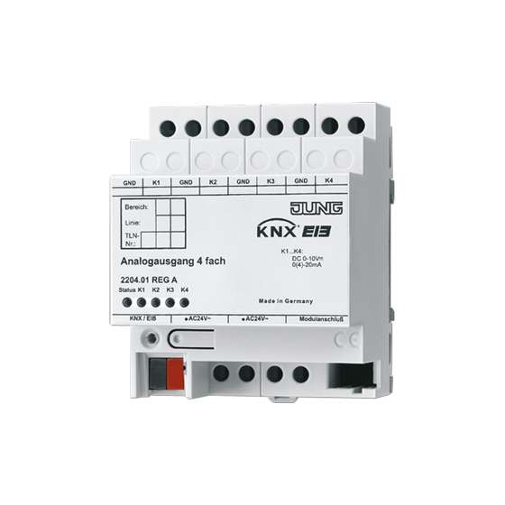 Актуатор аналового виходу KNX, 4 канали