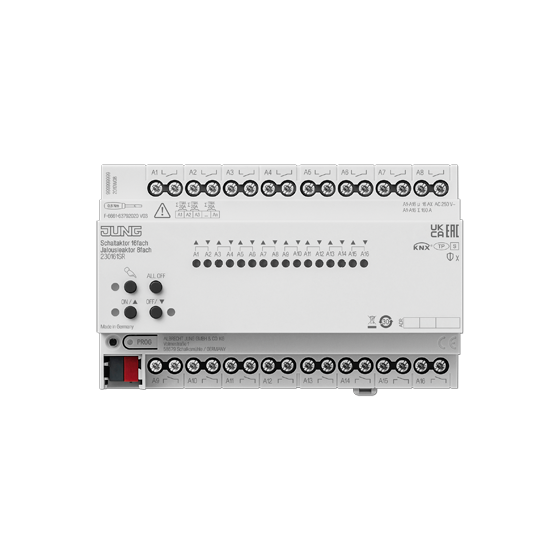 Актуатор реле/жалюзі KNX, 16/8 каналів