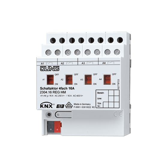 Актуатор реле KNX, 4 канали