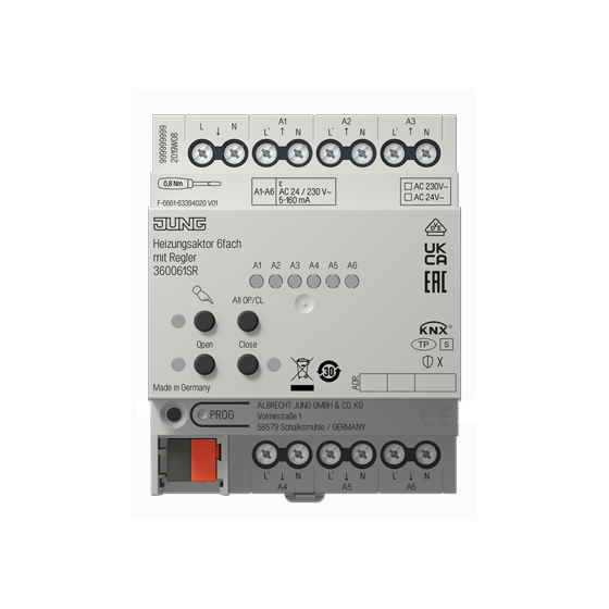 Актуатор опалення KNX, 6 каналів