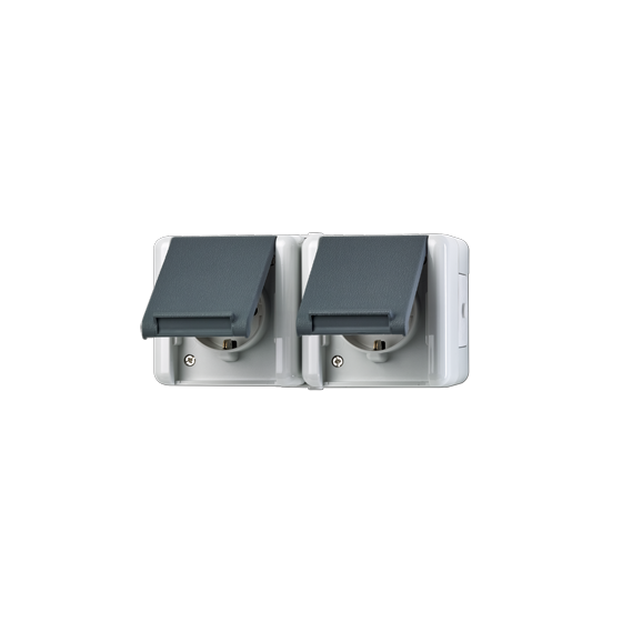 Розетка SCHUKO накладного монтажу подвійна з IP44