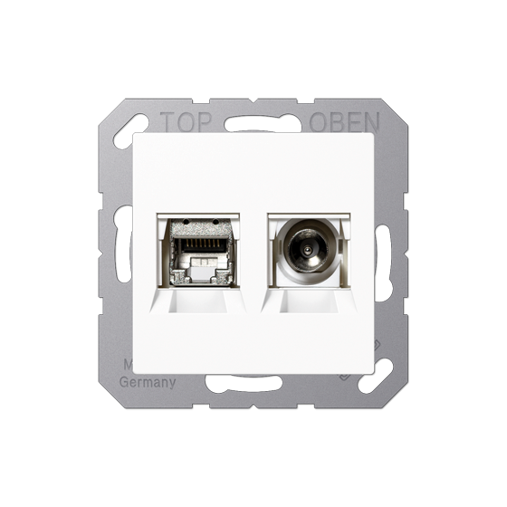 Розетка TV Tupe F+RJ45 Kat6