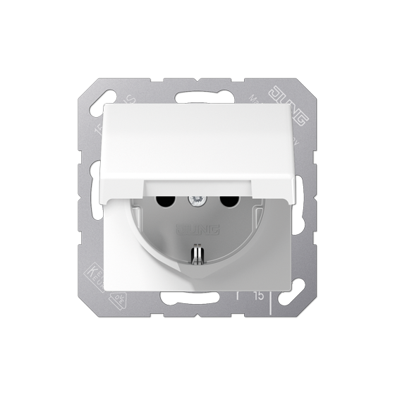 Розетка SCHUKO з кришкою SILVER PLUS